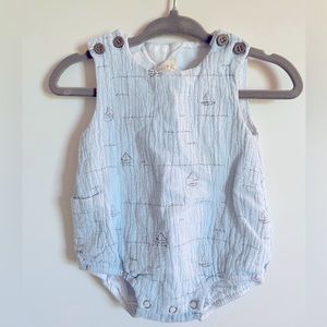 Baby boy bubble outfit + bib